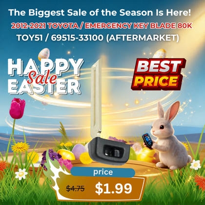 2012-2021 Toyota / Emergency Key Blade 80K / TOY51 / 69515-33100 (AFTERMARKET)