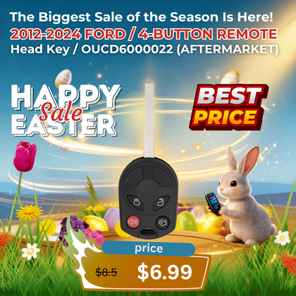 2012-2024 Ford / 4-Button Remote Head Key / OUCD6000022 (AFTERMARKET)