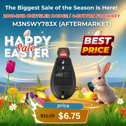 2008-2012 Chrysler Dodge / 4-Button Fobik Key / M3N5WY783X (AFTERMARKET)