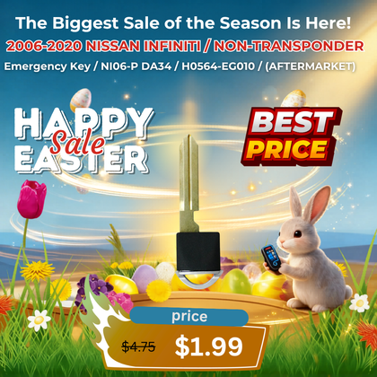 2006-2020 Nissan Infiniti / Non-Transponder Emergency Key / NI06-P DA34 / H0564-EG010 / (AFTERMARKET)