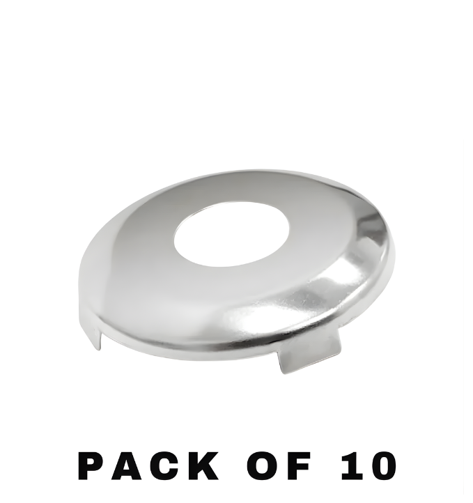 1996-2018 Ford / H75 / 8 Cut / Face Cap For Door Lock / Chrome / P-42-266 (ASP) (Pack Of 10)